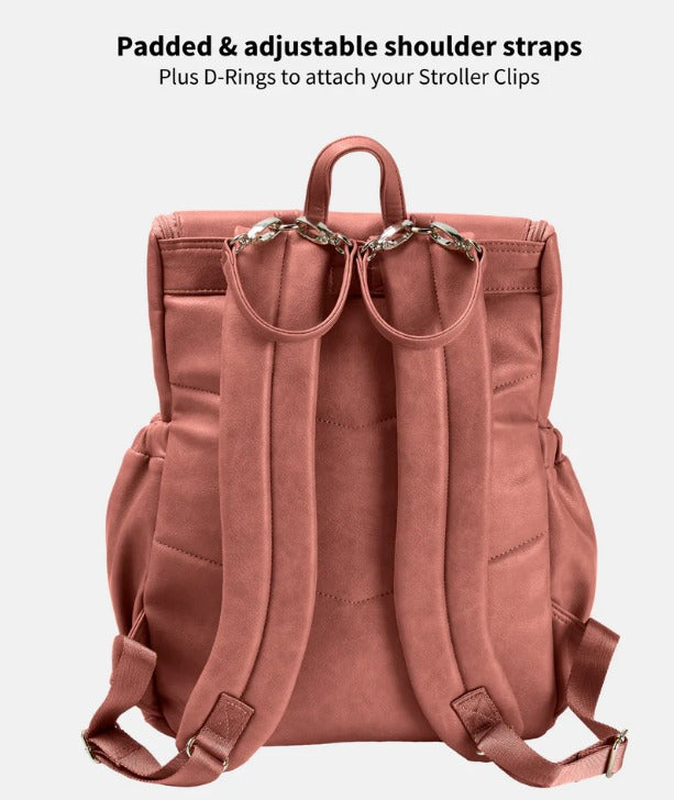 Signature Nappy Backpack - Dusty Rose  Vegan Leather