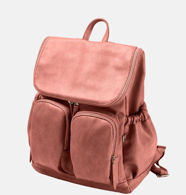 Signature Nappy Backpack - Dusty Rose  Vegan Leather