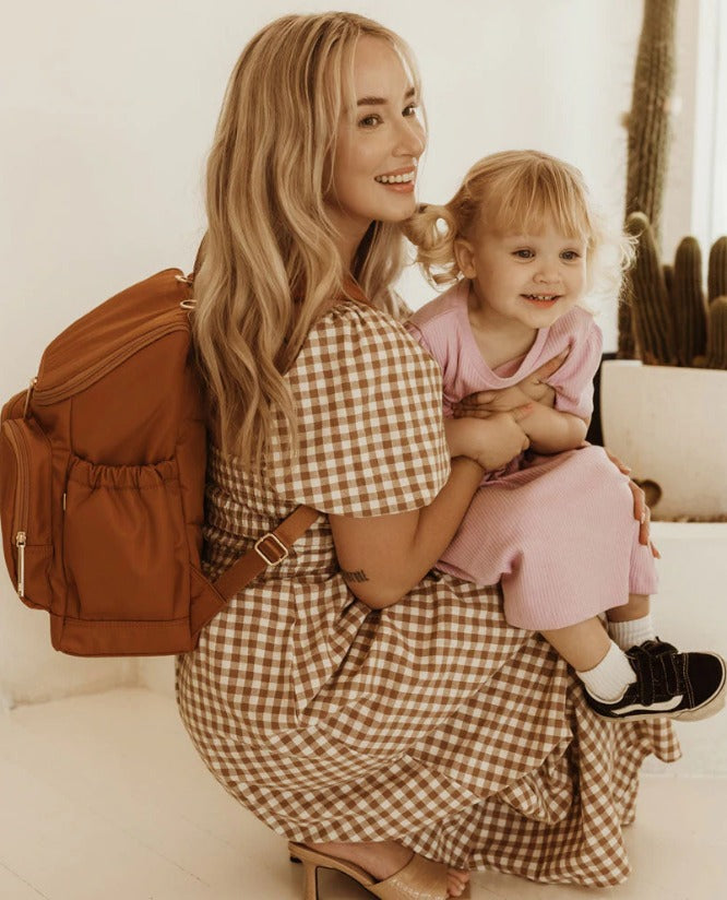 Nylon Changing Backpack-OCHRE