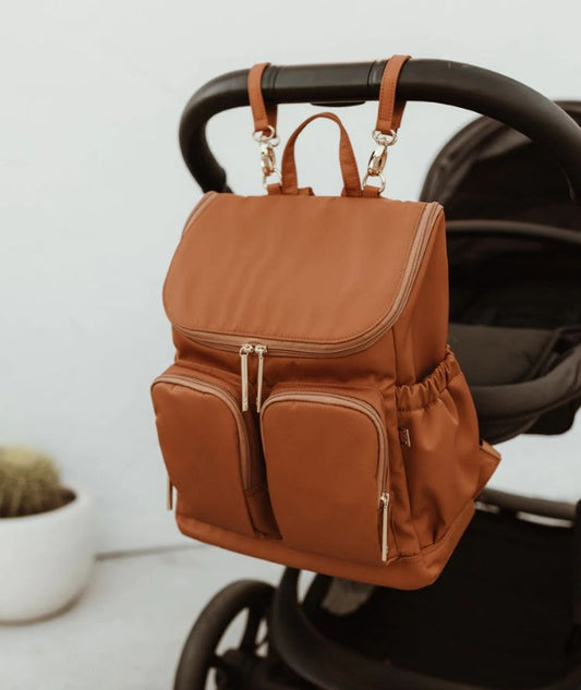 Nylon Changing Backpack-OCHRE