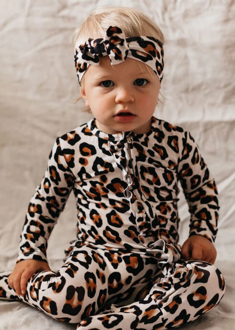 OiOi Romper Bundle-BLUE/NATURAL LEOPARD
