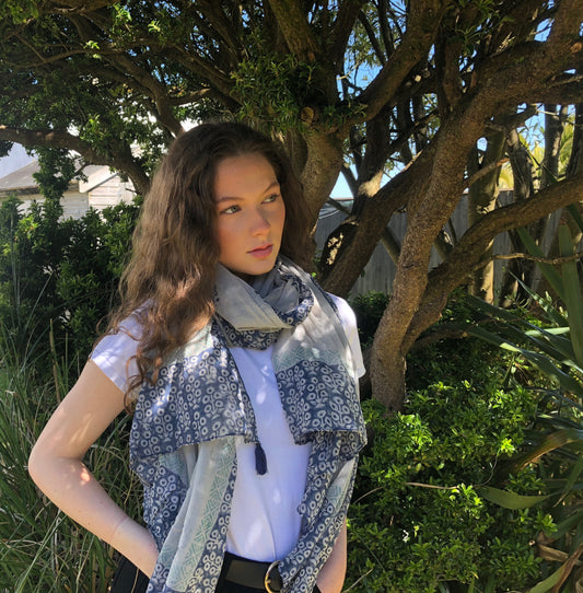 Grey & Blue Coloured scarf