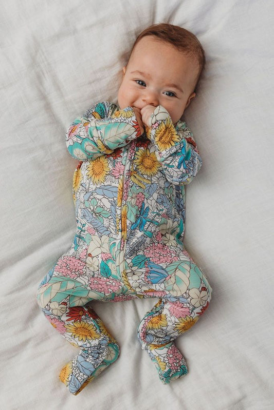 Bamboo Zipper romper secret Garden