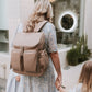 Signature Nappy Backpack - Oat Dimple Vegan Leather