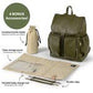 Signature Nappy Backpack – Olive Vegan Leather Diaper Bag