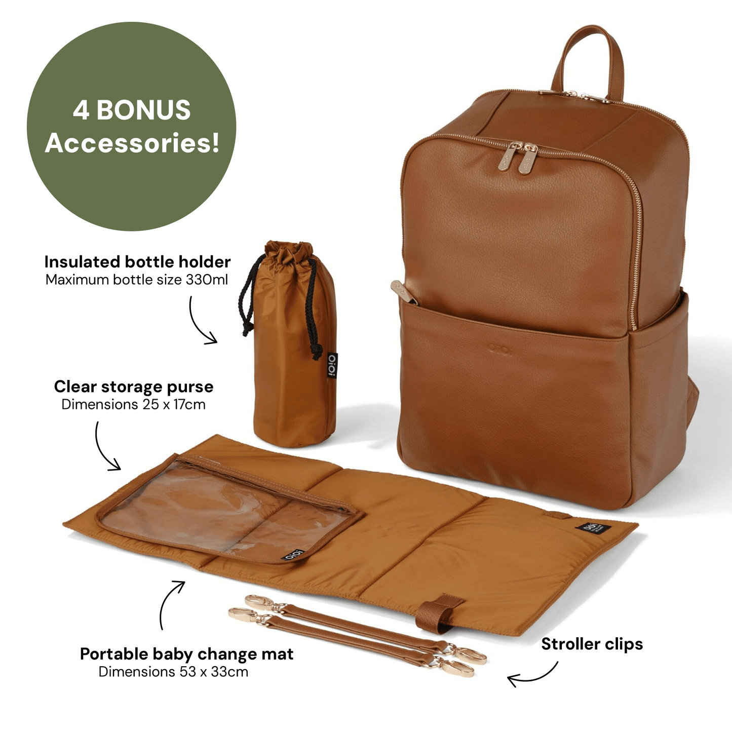 Multitasker Nappy Backpack - Chestnut Brown Vegan Leather