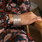 Silver plated stacked multistrand bangle