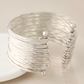 Silver plated stacked multistrand bangle
