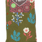 Khaki floral themed recycled ankle socks