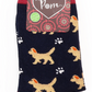 Wine and navy spaniel themed recycled ankle socks