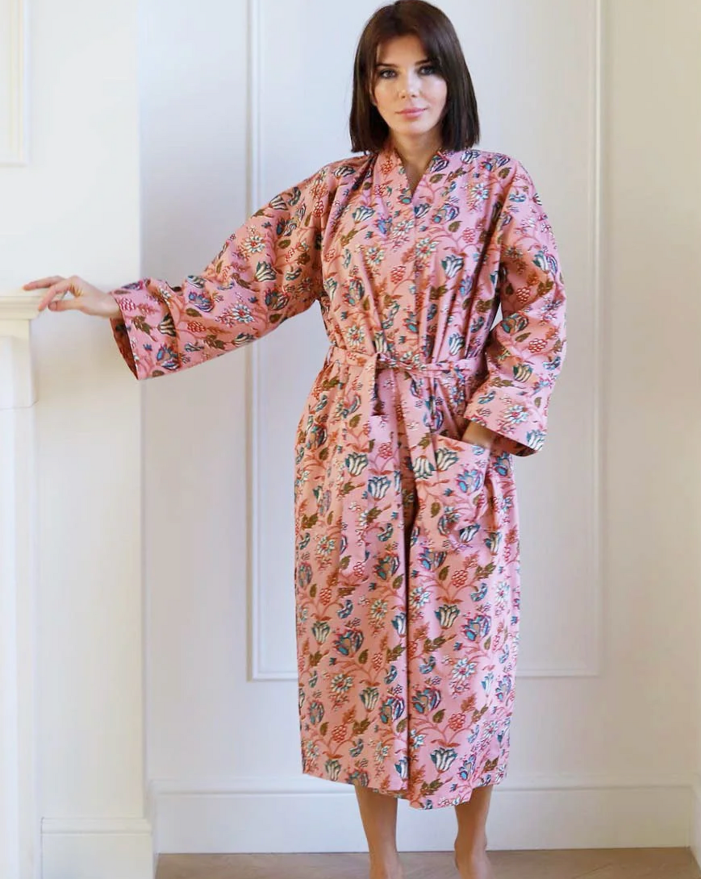 DUSKY PINK FLORAL GOWN