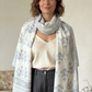 GR/PEACH TASSLE SCARF