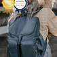 Signature Nappy Backpack - Stone Blue Vegan Leather