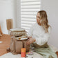 Signature Nappy Backpack - Oat Dimple Vegan Leather