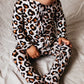 Bamboo Zip Ruffled Romper Suit Natural Leopard