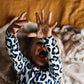 Bamboo Long sleeved Body Suit Blue leopard