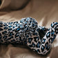 Bamboo Zip Ruffled Romper Suit Blue Leopard-OiOi