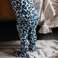 Bamboo Zip Ruffled Romper Suit Blue Leopard-OiOi