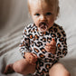 Bamboo Long Sleeved Body Suit Natural Leopard