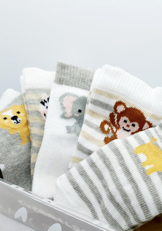 Newborn Baby Socks Safari 0-3 months