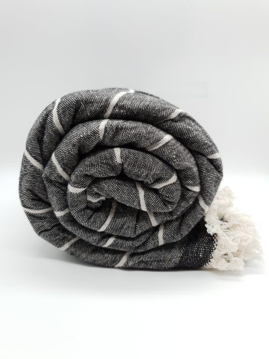 Surf Stripe Hammam Towel CHARCOAL