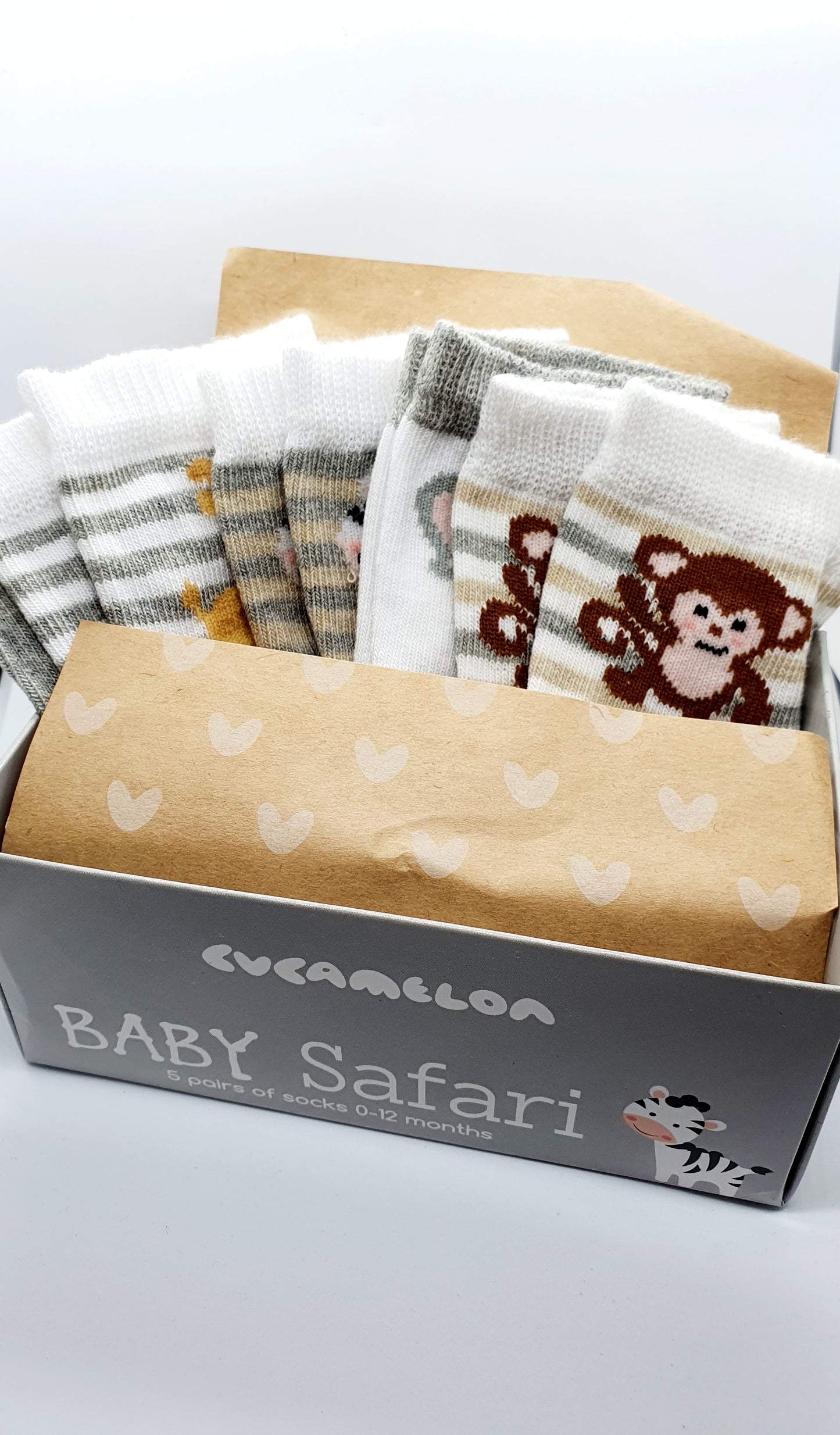 Newborn Baby Socks Safari 0-3 months