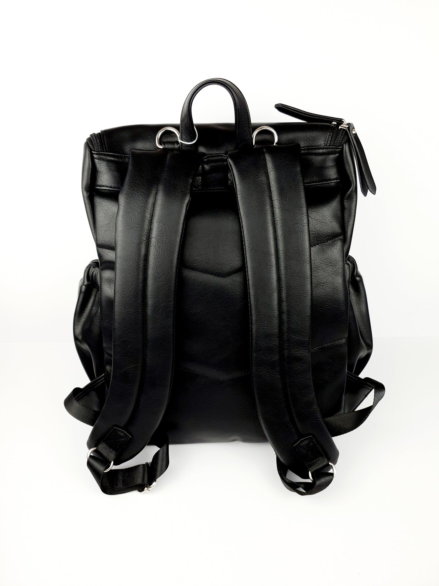Signature Nappy Backpack - Black Vegan Leather