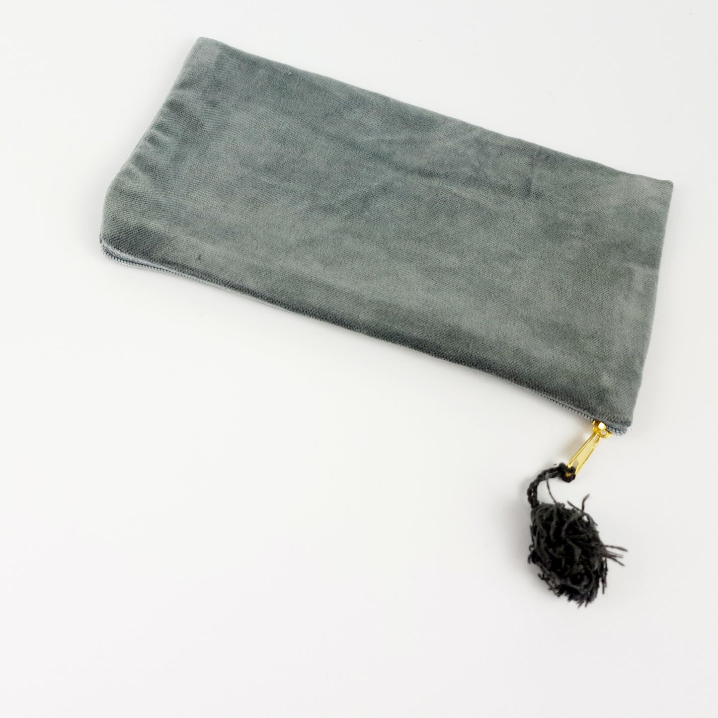 Grey Velvet Cosmetic Bag
