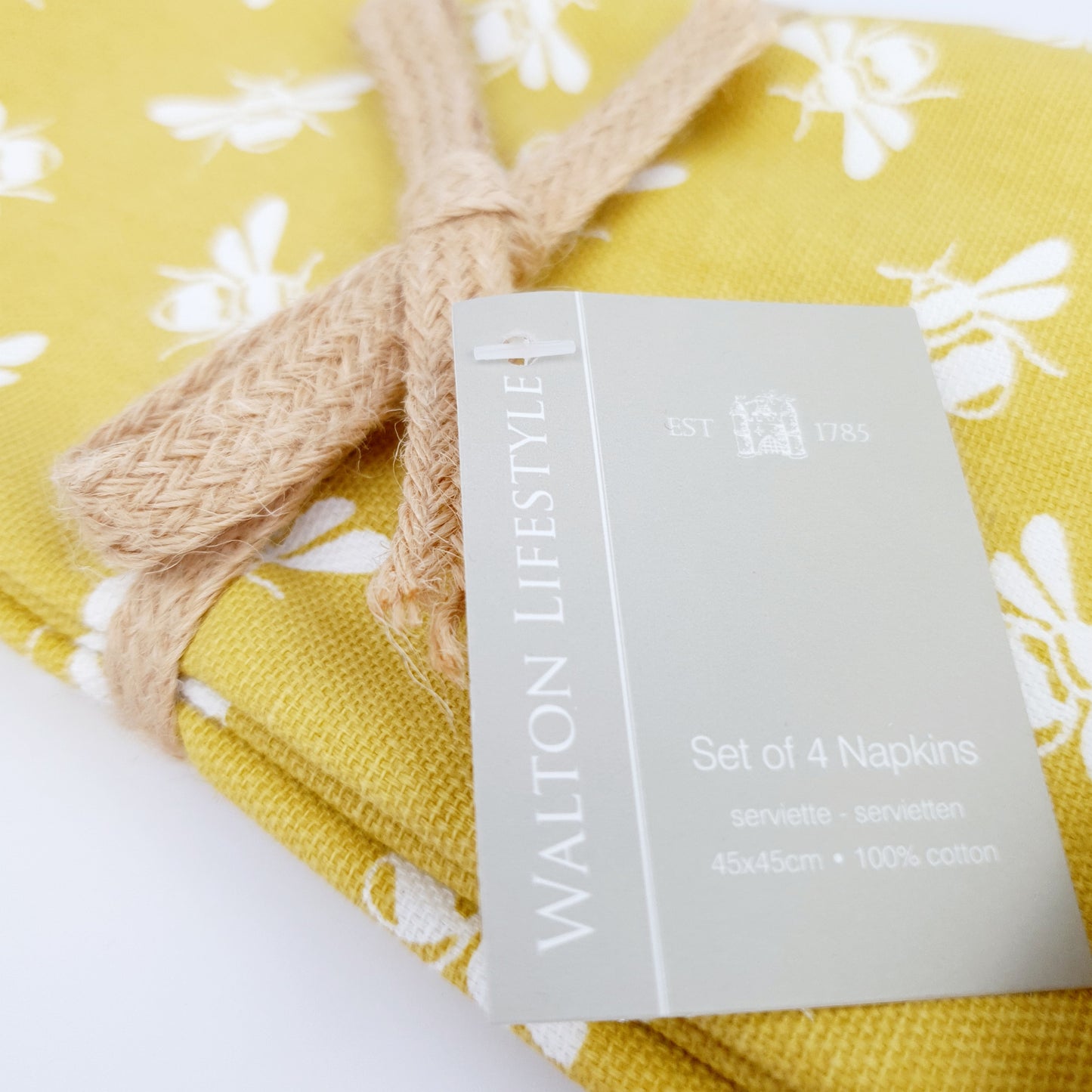 Bee Napkins set of 4 Ochre