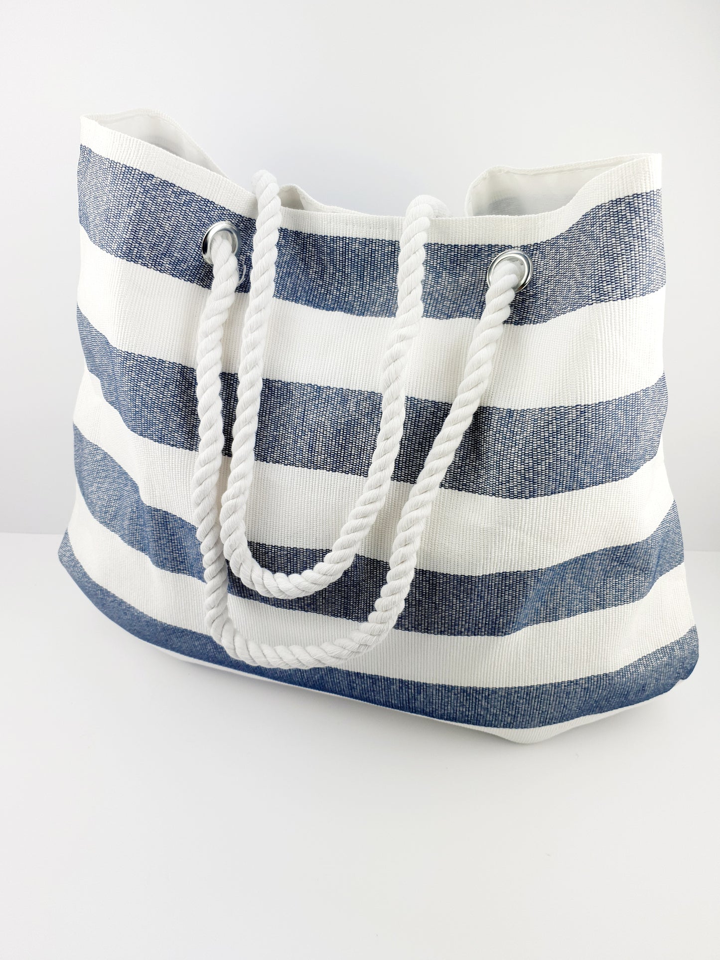 Navy/White Beach Bag