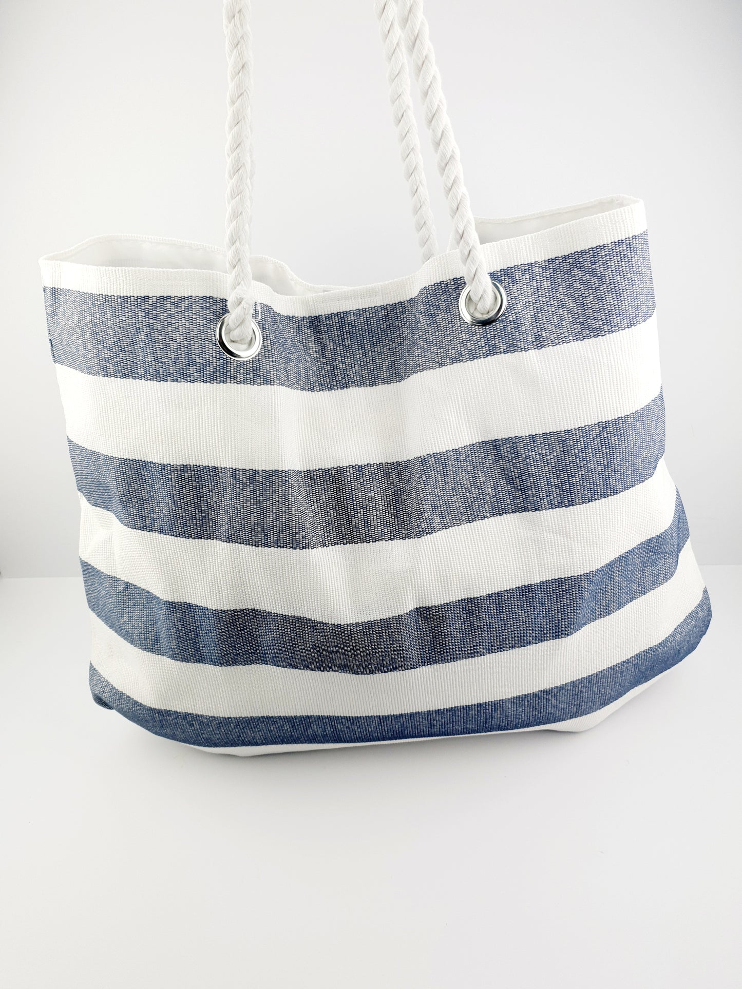 Navy/White Beach Bag