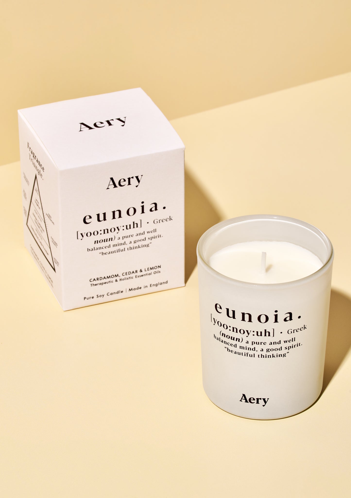 Aery Eunoia candle- Cardamon cedar and Lemon