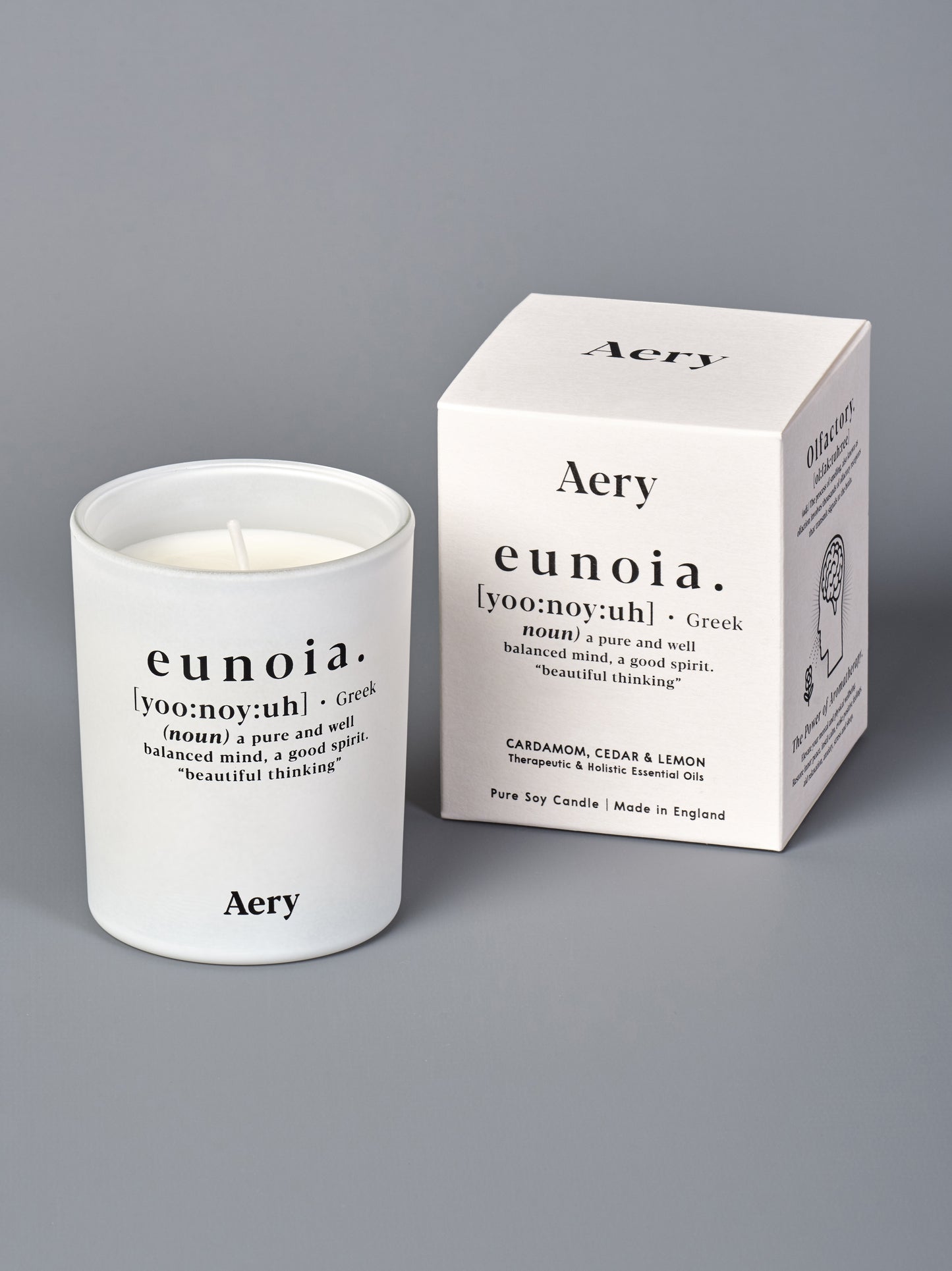 Aery Eunoia candle- Cardamon cedar and Lemon