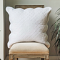 White Vintage Stitched Quilted Pillow Sham Cover