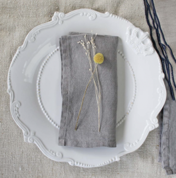 Light Grey Linen Napkin – Set of 4