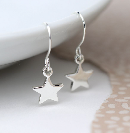 Silver plated  star drop earring's
