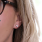 Sterling Silver Brushed Heart Stud Earrings
