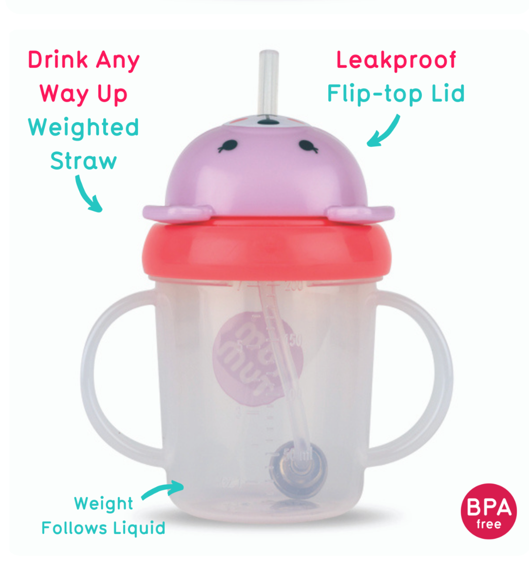 Tum Tum Tippy Up  Cup with Weighted Straw (Valve Free), Betsy Bear, 200ml