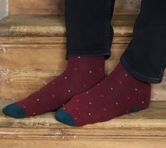 Red & Green Mix Bamboo socks Trio For Men
