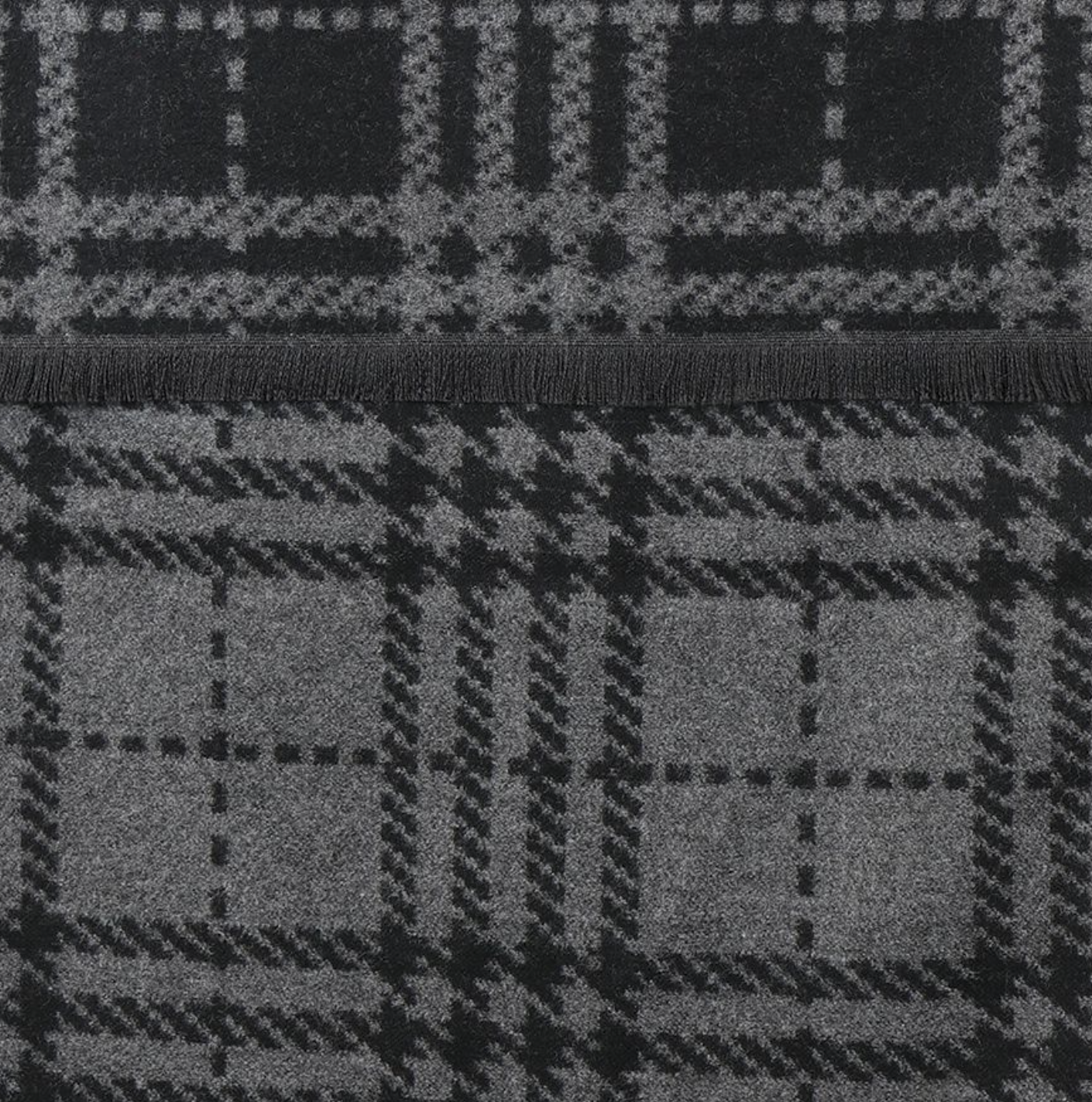 Grey and Black Herringbone Reversible Plaid Mens scarf