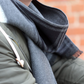 Charcoal Grey & Blue , Check pattern  Mens scarf