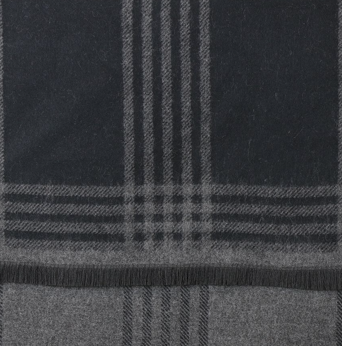 Charcoal Grey , Check pattern  Mens scarf