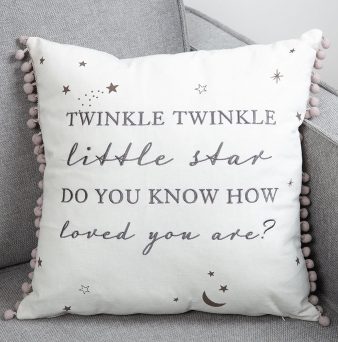 Twinkle Twinkle Pom Pom Cushion