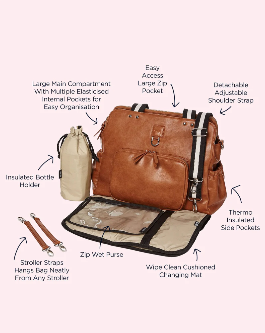 Pu leather change bag hotsell