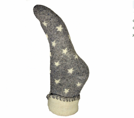 Joya Grey Socks with White Stars