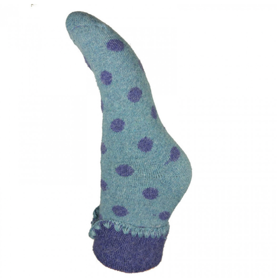 Joya Grey Cuff socks/ blue Dots