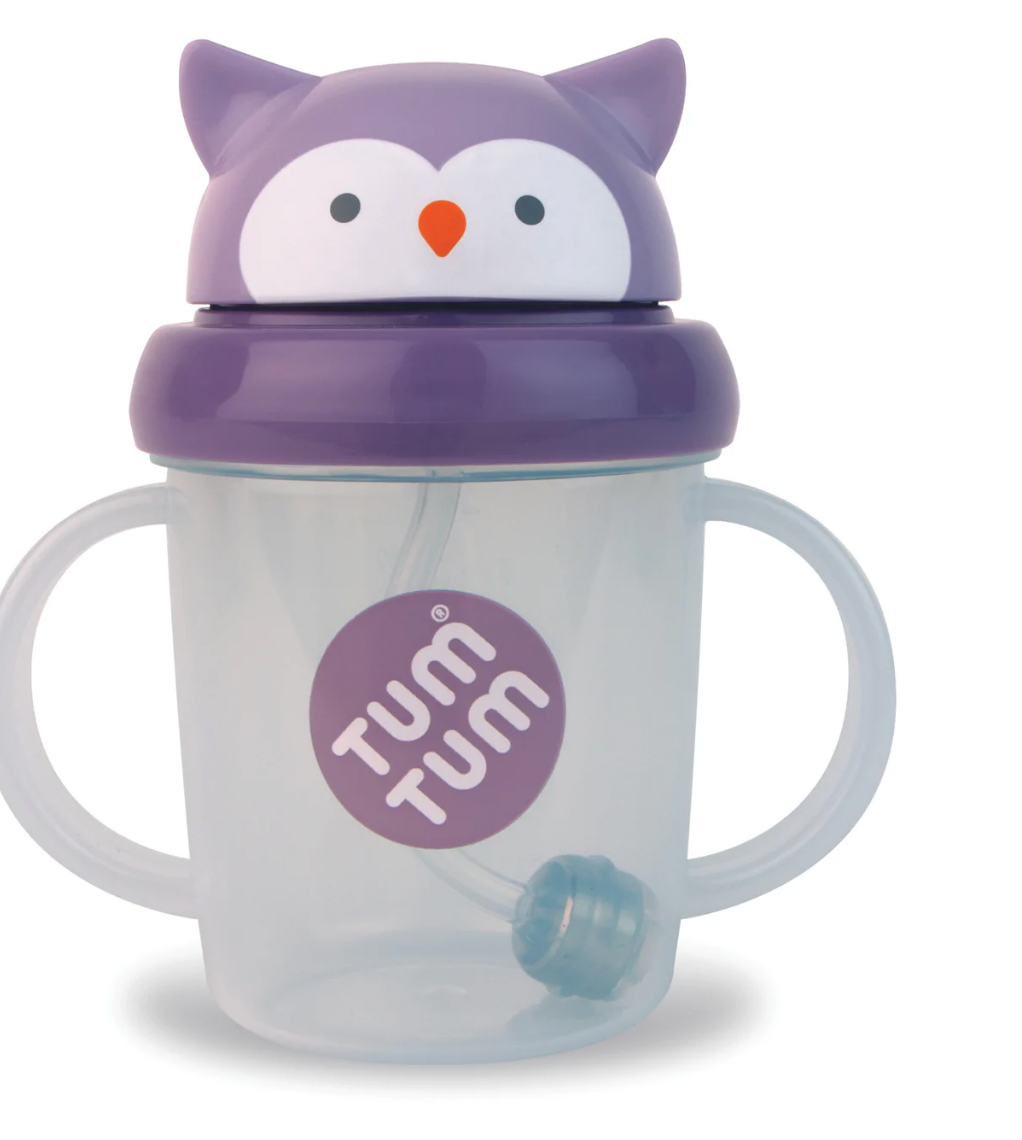 Tum Tum Cup with Weighted Straw (Valve Free), Olivia Owl , 200ml