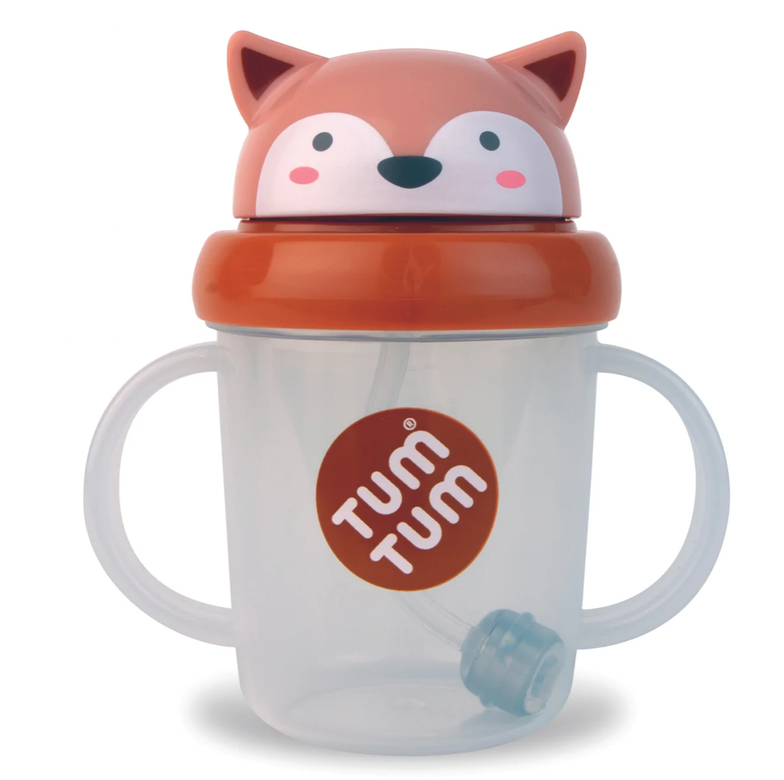 Tumtum Tippy Up Sippy Cup with Weighted Straw (Valve Free), Fergus Fox, 200ml