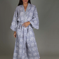 GREY/BLUE FLORAL GOWN