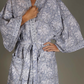 GREY/BLUE FLORAL GOWN